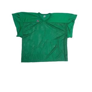 Vintage 90s USA Russell Athletic Football Crop Jersey Green Men's 2XL Knit Blank